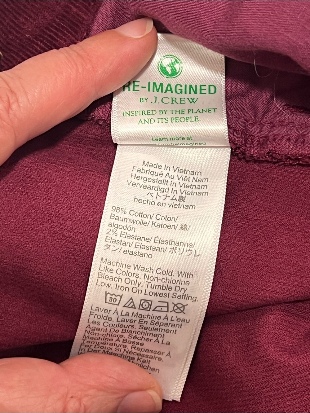 J. Crew Women's Burgundy Straight Leg Corduroy Pants - Picture 5 of 5